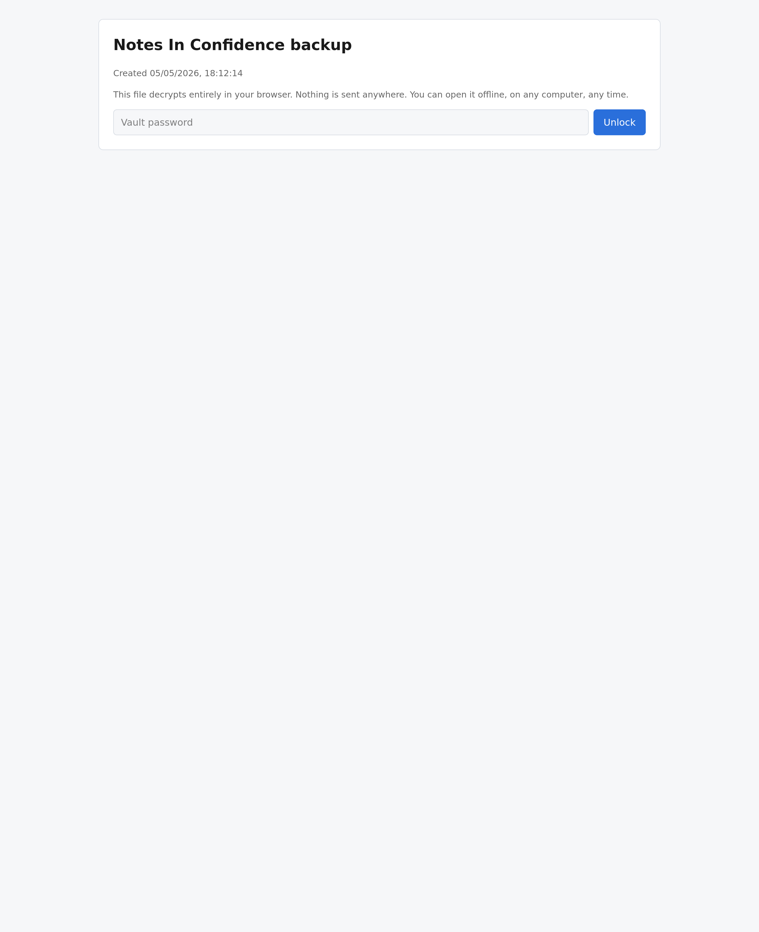 The decryptor's locked state with the password prompt